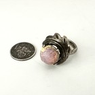 Taxco Mexico Sterling Silver 925 Glass Opal Southwest Modern Mcm Ring Vintage