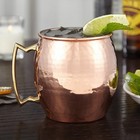 100  Handmade 16oz Solid Copper Mule Mug     Barrel Shaped Mug With Brass Handle