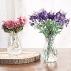 5-inch Decorative Clear Glass Diamond-faceted Flower Decorative Vases  Set Of 2