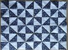 Set Of 12 Cotton Patchwork Quilt Blocks  6 5   Pinwheels  Blue  Flat Shipping