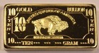 10 Gram 100 Mills  999 Fine Gold Collector Bar          free Shipping Ohio      