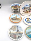 21 Vtg 1960s Miniature Souvenir Plates Of The World Europe Countries Cities Gold