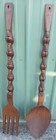 Tiki Totem Fork And Spoon Set Gigantic  Vintage  Wooden Wall Hanging About 40 In