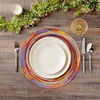 Colorful Round Placemats Set Of 8  Braided Rainbow Table Mats For Kitchen  15 In