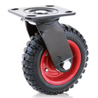 8 In Swivel Plate Caster Wheels Heavy Duty W  Rubber Knobby Tread     4 Pack