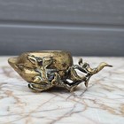Chinese Antique Bronze Peach Scholars Water Pot C17th   18th- Censer Ming Qing