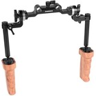 Camvate Wood Handgrip Kit With Built-in Ball Head  15mm Rosette Railblock
