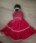 Vintage Handmade Navajo Doll Velvet Dress Beads Native American Indian 1960s