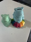 Care Bear Grumpy Bear  And Wish Bear Ceramic Coin Piggy Banks Vintage