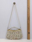 Ande Vintage Tapestry Floral Frame Clutch Purse Gold Chain Evening Bag Cute