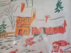 Vintage Paper Tablecloth  12 Napkin Set Nos Christmas Elf elves Snow Denmark Mcm