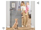 Reinforced 42  Gray Retractable Safety Gate For Pets And Kids 55  Wide