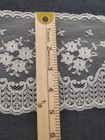Vintage Klauber White Floral Lattice Border Lace Trim 4 75  Wide 98 Yard Lot 114