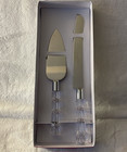 Wedding Cake Serving Set Knife   Server Acrylic Handles Stainless Steel Boxed