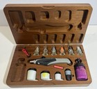 Testors Aztek Airbrush A470 Airbrush Set In Walnut Wood Case Not Tested As Is