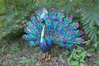 Peacock   Metal Garden Decor   Fanned Out Tail   All Occasion Gift gorgeous 