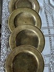 Vintage Solid Brass Set Of 4 Dinner Plates  made In India  12   