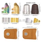 10pcs Sewing Thimble Set  Adjustable Metal   Leather Finger Protectors