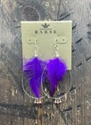 Barse Purple Plume Earrings- Sterling Silver- Coated Hematite- Nwt
