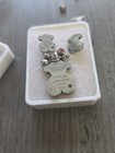 Stud Earrings And Necklacecharmset Tousbearshapedsilvertone   one Earring Bent  