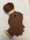 Vintage Ebony Hand Carved Wood Sculpture African   Art Head Statue Hanginfigure