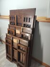 Vintage Traditional Mission Style Folding Etagere Bookshelf  Made In Romania set
