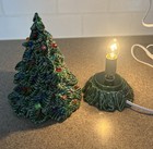 Vintage 1990 Nowells Inc  Ceramic Christmas Tree Tabletop Lights Up 8    With Base