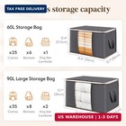 6 Pack Clothes Storage Bins With Lids  Foldable Blanket Storage Bags Wit