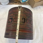 Antique Burmese Lacquer Food Box With Painted Scenes  From Myanmar