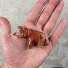 Vintage Carved Red Stone Elephant Figurine Sculpture 3  Decorative Art