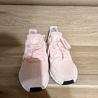 Adidas Swift Run Pink Knit Sneakers Lightweight Comfort Striped Logo Lace Up