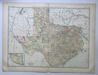   1892 Map Of Texas  4 Info Pgs  From 1893 Indexed Atlas Of World Rand-mcnally