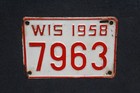 1958 Wisconsin Motorcycle License Plate