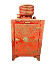 Vintage Red Ge Ice Box Refrigerator Cast Iron Bank  4 1748 Figural 7  Tall