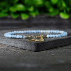 Natural Aquamarine 3mm Beaded Crystal Healing Reiki Minimalist Dainty Bracelet
