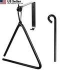 9 Inch Triangle Dinner Bell With Striker - Outdoor indoor Steel Black