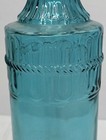 Decorative Teal Glass Bottle Embossed Rope Design Home Decor 12  Collectible