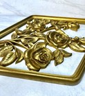 Vintage Syroco Gold Floral Wall Plaque  Mid-century Hollywood Regency Decor