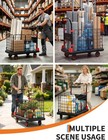 2 In 1 Platform Truck Cart With Cage Removable 1000lb Hand Truck Push Cart Dolly