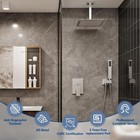 Ceiling Mounted Shower Faucet Set 12  Rainfall Head Combo Kit With Mixer Valve