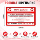 Diabetes Medical Alert Wallet Card  Credit Card Size  Diabetic Supplies  2 Pack