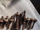 9 Vintage Mahogany Wood Finials Victorian Furniture Accents 
