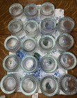 Vintage Clear Etched Glass Low Ball Whiskey Tumblers Set Of 19 3 1 2    Tall