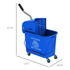 Compact Mop Bucket With Wringer On Wheels 21 Quart Blue