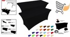 2 Pack 6ft Black Stretch Table Cover Fitted Washable Party Wedding Banquet
