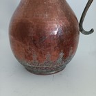 Copper Pitcher Persian Hand Etched Hammered Copper Pitcher Ornate Handle Vintage