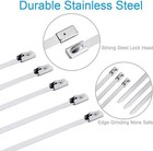 100 Pcs Stainless Steel Metal Zip Ties Heavy Duty Self-locking Cable Ties Us