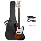 4-string Jazz Bass Electric Guitar Set - Basswood Body  Sunburst   Ss Pickups