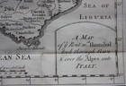 Original Antique Map  the Route Hannibal Took Through Gaul   Over The Alps  1747