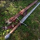 Custom Handmade Damascus Steel Viking Sword Battle Ready Medieval With Scabbard